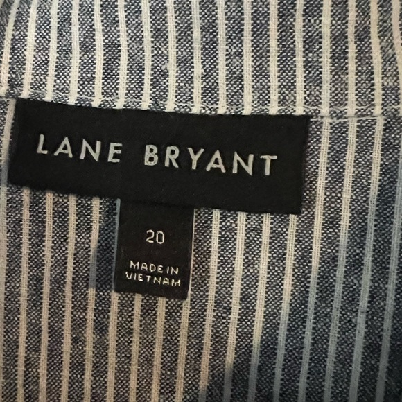 Sz 20 Lane Bryant chambray striped jacket - Picture 2 of 3